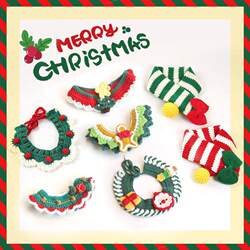Pet Christmas Decoration Clothes Bibs Dog Scarf Cat New Year Hat Teddy Bichon Neck Warmer Small Dogs