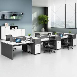 
Simple desk office furniture workstation with cabinet BGZ-101 financial desk screen 6 Beijing staff office group four sets
