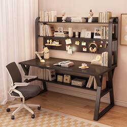 Pull-Out Computer Desk with Holes, Desk and Bookshelf Integrated, Home Use, Student Desktop Study Table, Writing Combination Desk, Office Use