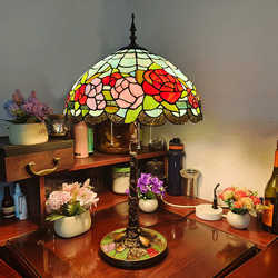 European retro Tiffany stained glass high-end living room and restaurant table lamps wedding bar cafe atmosphere lamps