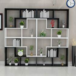 Freely Combinable Simple Bookshelf, Floor-Standing Modern Living Room Partition Storage Rack, Minimalist Creative Grid Display Rack