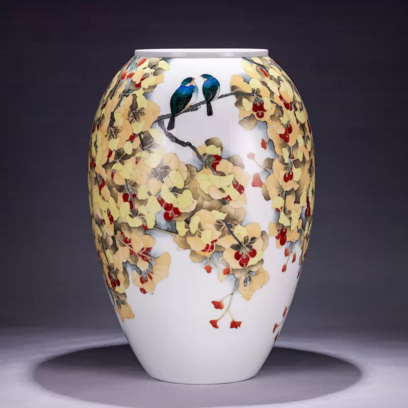 陶瓷花瓶收藏级天花板中国陶瓷艺术大师高级工艺美术师彭玲花瓶-Taobao