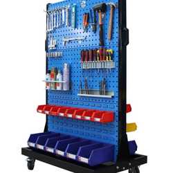 Double-sided tool hanging board, ready-made workshop hardware material organizing rack, removable tool rack, single and double-sided
