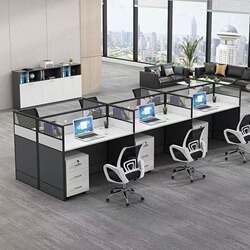 Pull-Out Cover for Double Computer Desk, Four Single Desk and Chair Combination, Partition Table, Office Desk for Employees