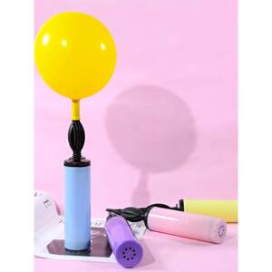 
Latex aluminum film balloon hand-pushed inflatable pump Macaron color air pump swimming ring balloon portable tool