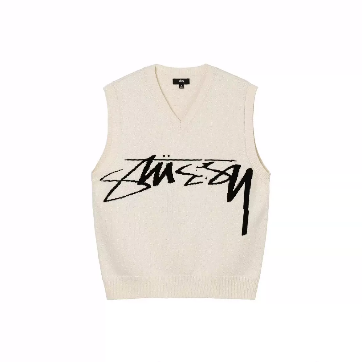 STUSSY 22SS Sweater Vest 米色提花V-Taobao