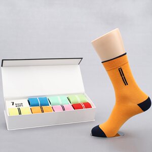 Heart Liangzhong Slim Say Week Socks Seven Days Sock Comb Cotton Fashion Color Men's socks
