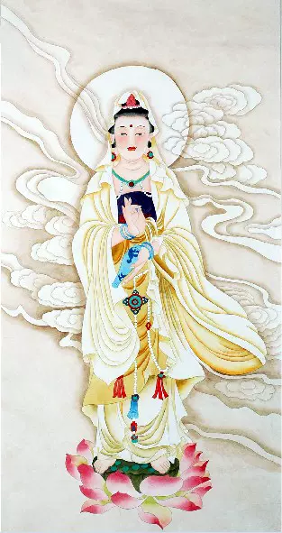 纯手绘四尺竖副客厅工笔花鸟荷花鲤鱼锦鲤九鱼图名人字画国画书画