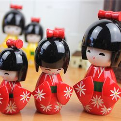 Japanese Puppet Dolls, Kimono-Wearing Cherry Blossom Dolls, Japanese-Style Nesting Dolls, Natural Decorations for Sushi Restaurants