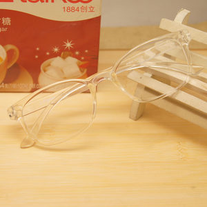 Korean trendy TR90 non-mainstream retro large frame eye lens frame men and women decorative glasses fully transparent frame glasses frame