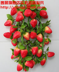 Artificial Fruit Extra-Large Strawberry Cucumber Watermelon Apple Orange Farmhouse Restaurant Decoration Hotel Hanging Ornaments Fake Strawberry Bunch