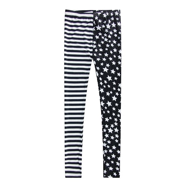 Spring and Autumn Thin Leggings for Women Korean Style Fashionable Personalized Black and White Horizontal and Vertical Stripes All-match Stretch Slimming Nine-Cubic Pants
