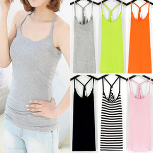 Spring and summer women's clothing Moder suspender vest short inner bottom shirt small camisakus shirt wild shirt solid color large size
