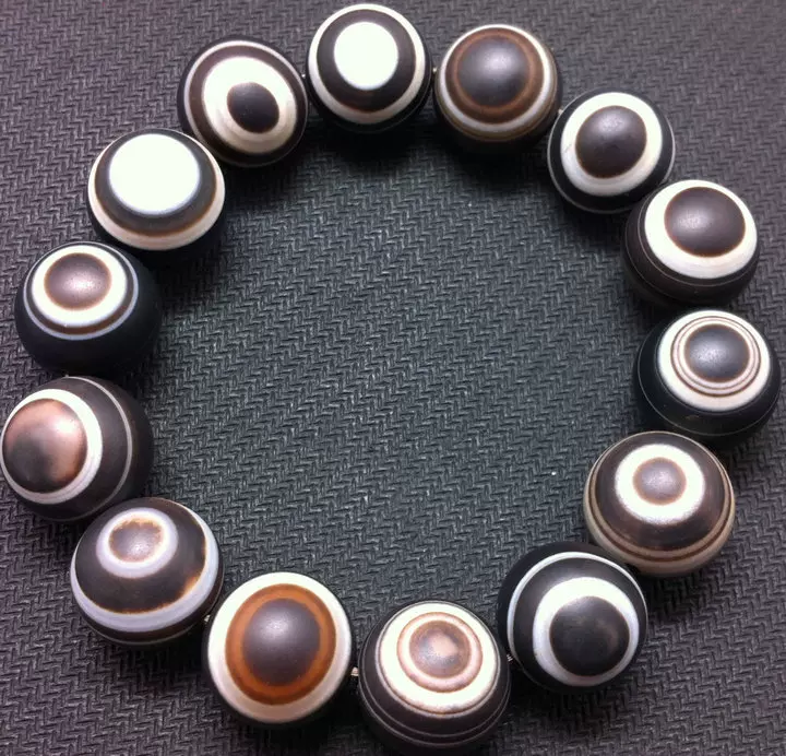 西藏真品天眼珠手链男女通用天然缠丝玛瑙圆珠手串