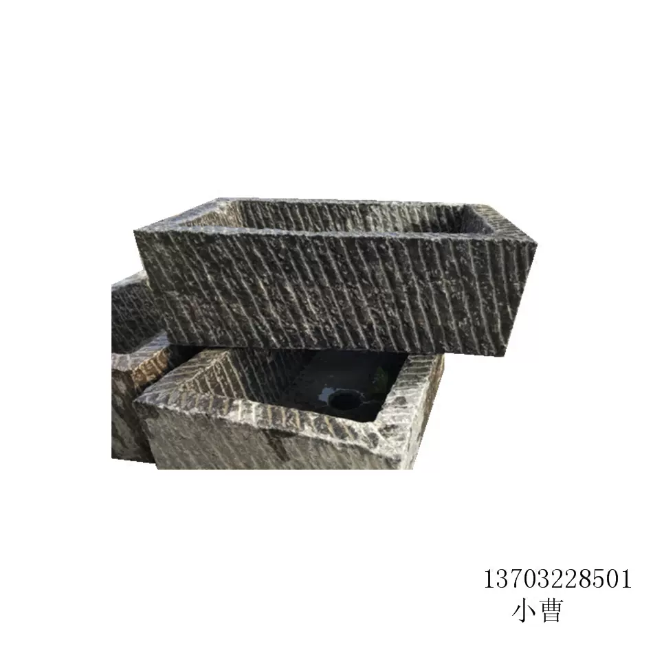 仿古石雕鱼缸石头水槽花盆养鱼养花青石槽庭院流水组合