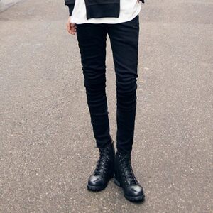 Large size Korean stretch black jeans, tight fitting pencil pants, small leg pants, winter boots and pants