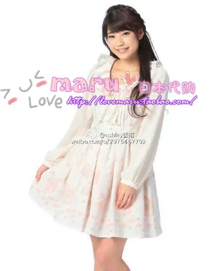 Maru日本代购15 Liz Lisa 冬季新款冰雪奇缘花柄连衣裙