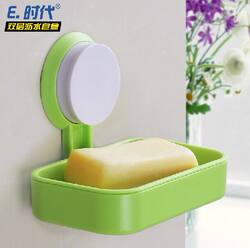 Easy Times Soap Dish Static Traceless Strong Suction Cup Drainable Large Double-Layer Soap Dish No-Punch Hole Storage Rack