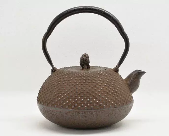 ☆時代煎茶道具 釜師有坂製 小霰文鉄瓶/急須鐵壺/GK3