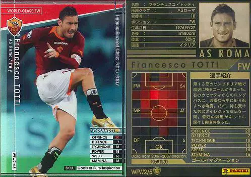 日版球星卡wccf 06 07 Wfw 罗马托蒂意大利