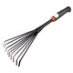 Nine-tooth rake small rake flower soil rake grassland fallen leaves cleaning rake flower gardening vegetable small shovel small hoe rake head