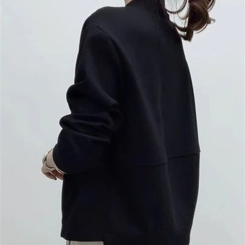 
Korean style loose and versatile zipper casual cardigan jacket autumn new fashion style age-reducing mother's clothing solid color baseball