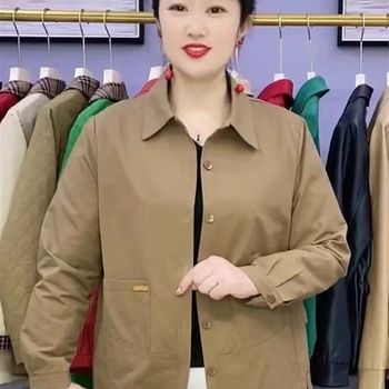 
2024a new autumn style fashionable lapel, foreign style, versatile short coat, middle-aged mother's clothing, loose, slim and casual