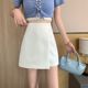 Irregular suit large size skirt for women in spring and autumn high waist covering belly A-line skirt to make them look slim and small hip-covering short skirt
