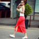 Spring and summer fashion slit long skirt half-length skirt pure cotton mid-length skirt high waist pencil skirt hip-covered one-step skirt large size