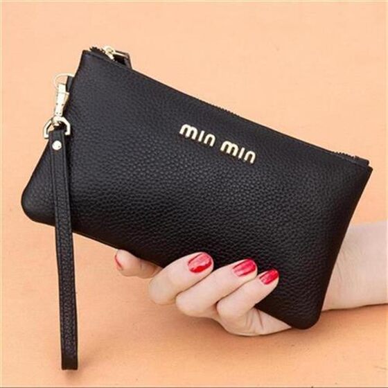 Couple model hand bag female wallet long men's with student tide trumpet rectangular card clip small net red Mingming
