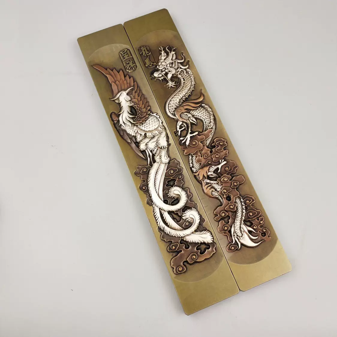 銅製 百富鎮尺 百福鎮尺 文房四宝 書法 画圧尺一対 装飾品 工芸品 美術品 銅製 百富鎮尺 百福鎮尺 文房四宝 書法 画圧尺一対 装飾