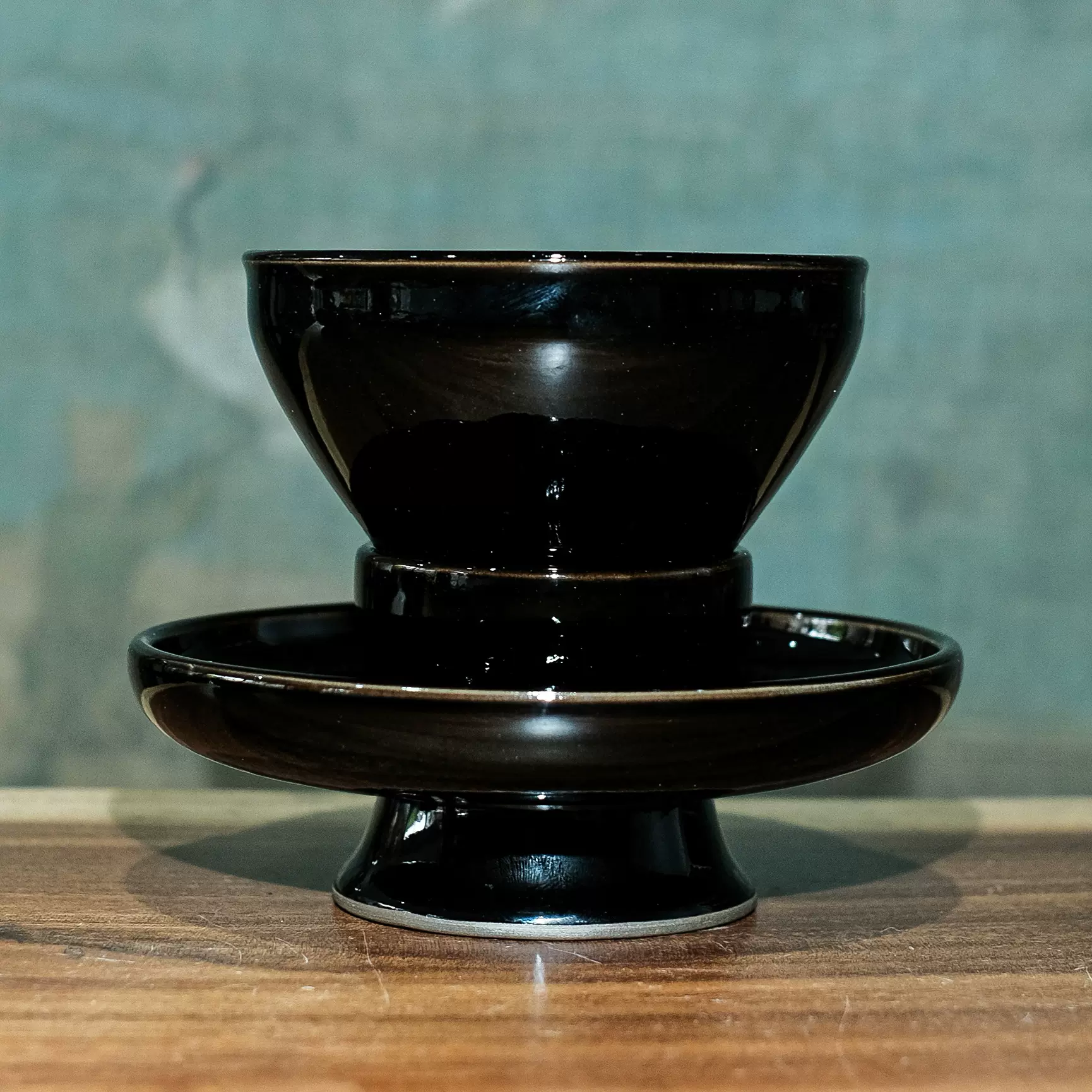 骨董品です！漆器 大きな朱と金塗の盃台・天目台 K2176