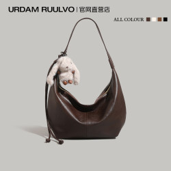 Ur Large-Capacity Lazy Style Tote Bag for Women 2025 New Retro Soft Leather Dumpling Bag Light Luxury Versatile Crossbody Bag