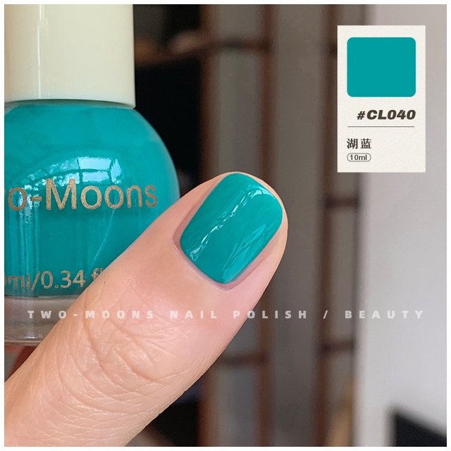 Two moons nail polish lake blue retro blue nail polish candy color oily ...