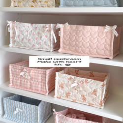 New Rectangular Handmade LAOSHU ins Interlocking Fabric Square Desktop Organizer Storage Box Miscellaneous Storage Basket