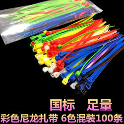 Colorful Nylon Cable Ties, 100 Pieces, Mixed Colors, Plastic Cable Ties, Wire Marking Bundling Straps