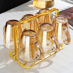 Anti-Fall Tempered Glass Mug, Household Set, Hospitality Tea Cup, High Temperature Resistant, Living Room Drinking Cup with Handle