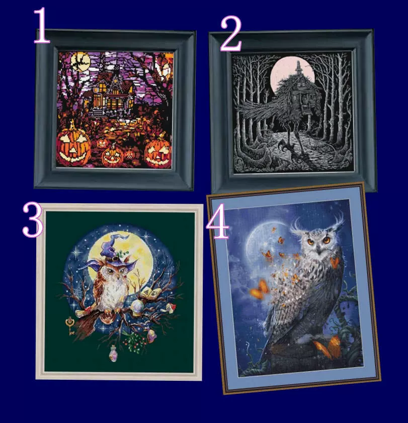 十字绣图案大全图纸原扫Y3339猫头鹰