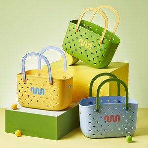 Student dormitory baggage washbasin three-piece set hand-held bath bucket mouthwash cup bath basket on campus school toilet set