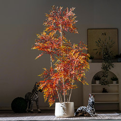 Large High-End Artificial Green Plant, Nandina Bamboo, for Entryway, Bionic Plant Decoration, Indoor Floor-Standing Potted Plant Ornament