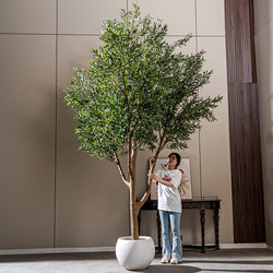 High-End Simulated Olive Tree Window Display Floor-Standing Artificial Tree Ornament Large Bionic Green Plant Indoor and Outdoor Landscape Decoration