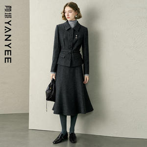 [79% wool] Yanyu short waisted woolen coat for women 2025 winter new temperament lapel coat