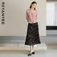 Black floral skirt for women in autumn 2025 new commuting versatile loose big swaying and slimming A-line long skirt