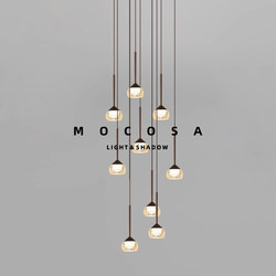 Mecas Light Luxury Staircase Chandelier 2026 New Model Simple Villa Duplex Dining Room Eye-Protecting Rotating Staircase Chandelier