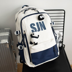 2024 New Large-Capacity American-Style School Bag for Women, Trendy Niche Backpack for Junior High School Students, High School and College Students, Unisex Backpack