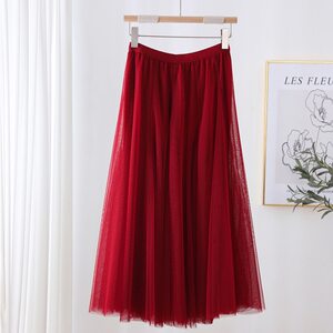 
Mesh skirt Square dance skirt 720 degree large sway high waist tiara skirt mid-length large sway long skirt dance skirt
