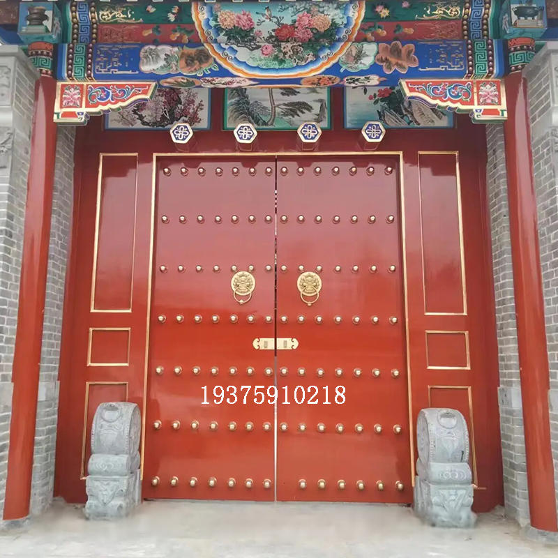 寺庙大门朱漆故宫门红漆大门道观古建祠堂门宫殿寺庙对开大门定制-淘宝网