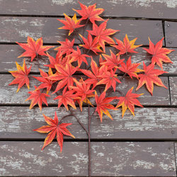 Single High-End Artificial Red Maple Leaf for Engineering Projects, Large Tree Decoration, Fake Leaves for Outdoor Branch Decoration, Maple Leaf Fake Tree Leaves