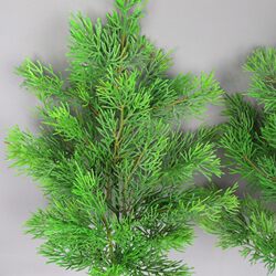 Single Artificial Cypress Branch Plastic Pine and Cypress Leaves Decorative Green Plant Fake Branch Fake Green Leaves Green Cypress Leaves