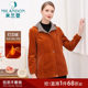 Milanden middle-aged and elderly women's warm corduroy mom jacket 2024 autumn and winter new retro corduroy top